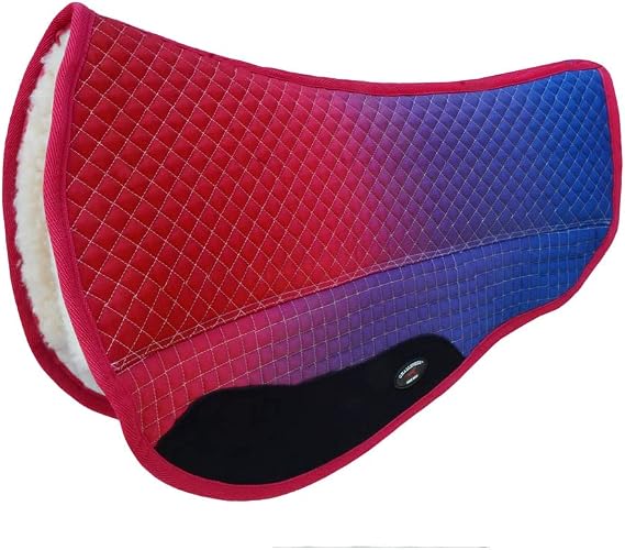 CHALLENGER Horse Western 28"x30" Quilted Barrel Contoured Fur Padded Saddle Pad Ombre 39239
