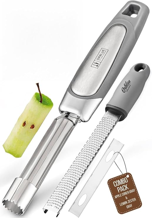 Orblue Premium Apple Corer Tool & Lemon Zester Bundle