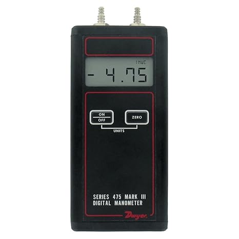 Dwyer Handheld Digital Manometer, 475-3-FM, 0-200" w.c. (49.82 kPa)