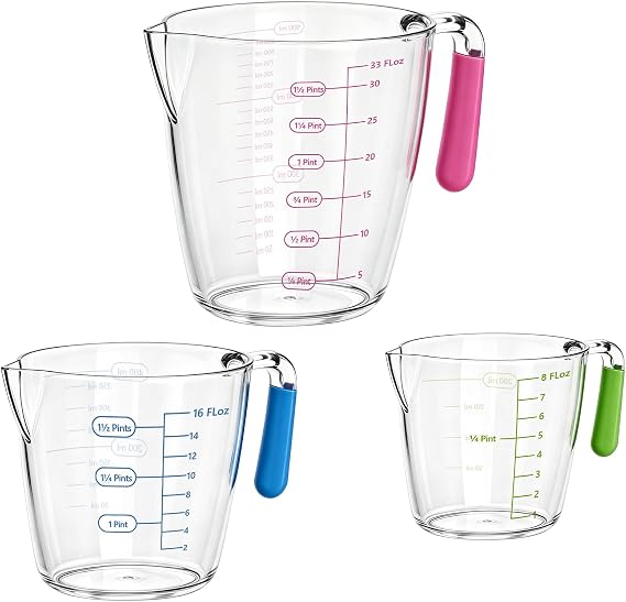 Liquid Measuring Cups with Spout 3 Pcs with ML OZ Scale