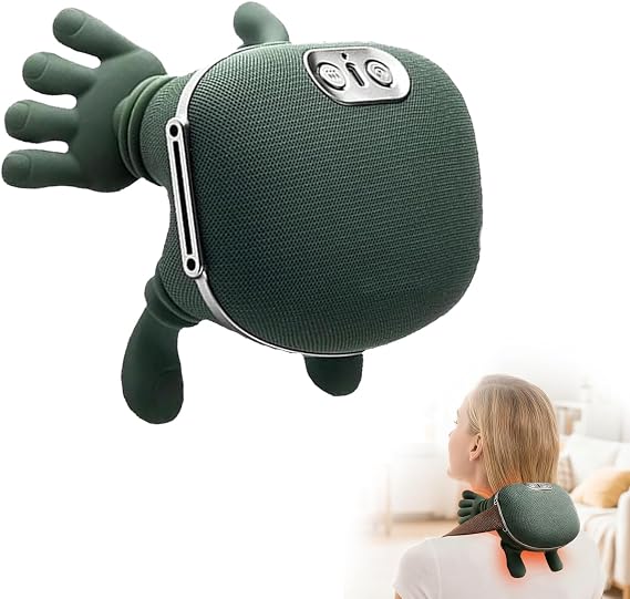 Boyun Masajı Aleti, 4D Boyun Masajı Aleti, 3 Masaj Seviyesi ve 2 Isı Seviyesi, USB Boyun ve Sırt Masajı Aleti, Simüle El Masajı Tasarımı, Ağrı Giderme ve Kas Rahatlatma için Derin Masaj, Yaşlı Baba
