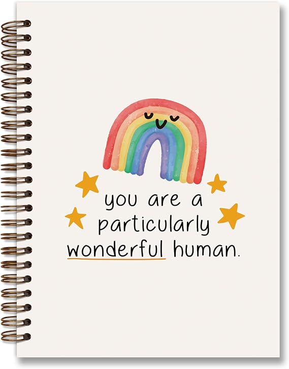Boho Positive Rainbow Spiral Notebook for Girls, 5.58.3 Inch | Inspirational Journal for Teenage Girls Women, College Ruled Hardcover Notebook for Offices Schools Classrooms