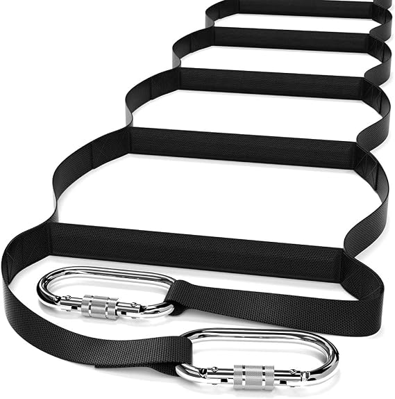 ISOP Emergency Escape Ladder 2 Story 16ft | Made in USA Reusable Rope Ladder | Snap Hooks Included - Lightweight & Durable up to 470 lbs. | Emergency Equipment | Climbing Ladders for Adults