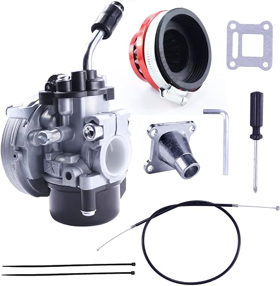 49cc 50cc 19mm/0.75" Carburetor Red Air Filter and Throttle Cable