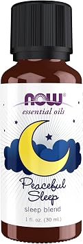 NOW Essential Oils, Peaceful Sleep Oil Blend, Relaxing Aromatherapy Scent, Blend of Pure Essential Oils, Vegan, Child Resistant Cap, 1-Ounce