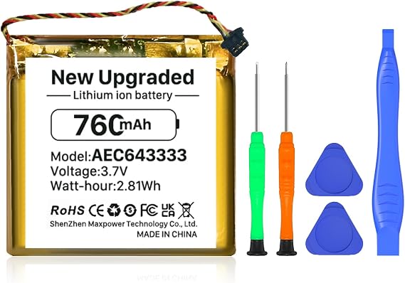 SHENMZ 760mAh AEC643333 Battery for Beats Studio 3/2/Solo Pro + Tools