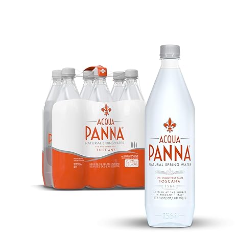 Acqua Panna Natural Spring Water, 33.8 Fl. Oz. Plastic Bottles, Pack of 6