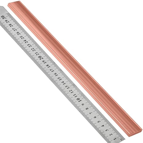 Copper Flat Bar Copper Bars 1/8" x 1" C110 Copper Bus Bar x 12" Long Solid Copper Bars, 3mm x 25mm x 305mm Solid Flat Mill Bus Bar Stock