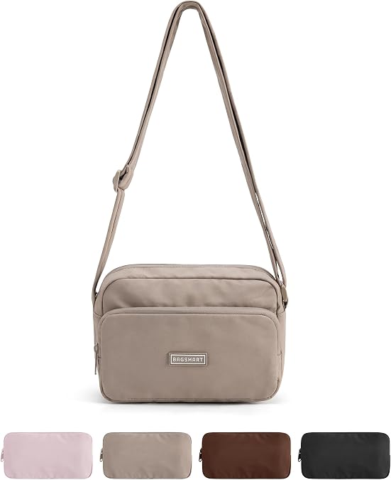 BAGSMART Mini Foldable Crossbody Bags for Women, Cute Travel Purses | 2.4L mini for daily travel campus, water-resistant sling bag, cute travel purse, classic shoulder bag