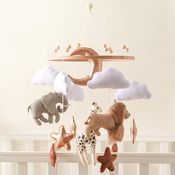 Baby Mobile for Crib, Baby Crib Mobile for Boys Girls, Baby Mobile for Bassinet, Boho Nursery Mobile, Nursery Decor Theme for Infant Bedroom Hanging, Gender Neutral Baby Gift