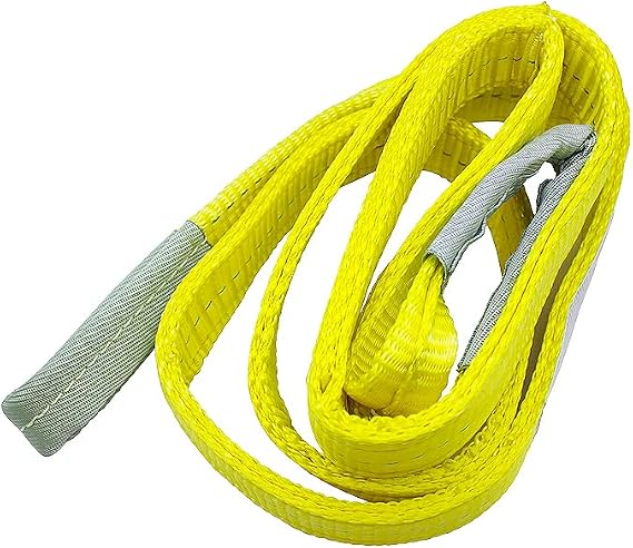 2x9FT Lift Sling Straps, 2 Ply Polyester Rigging Straps, 6200LBS Load Capacity Flat Eye-Eye Web Sling for Hoist, Tree Stumps, Heavy Duty Cargo