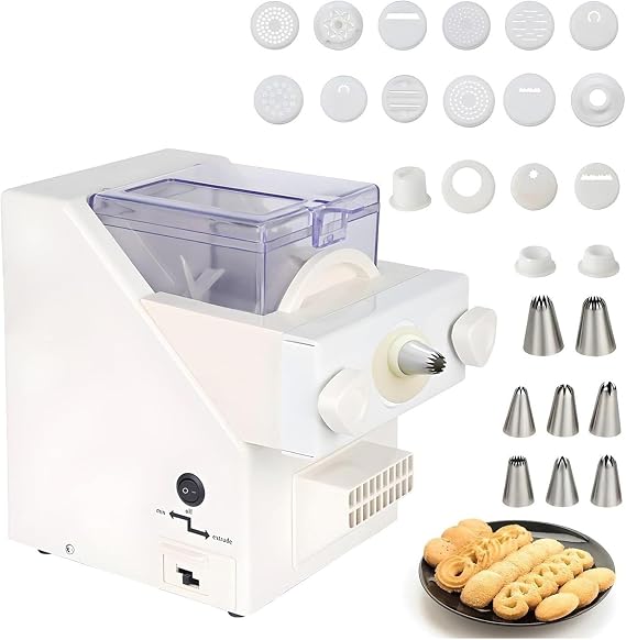 Multifunctional Biscuit Form Maker Automatic Cookie Making Machine 180w Diy Cookie Press for Home Baking with Interchangeable Nozzles and Various Cookie Molds