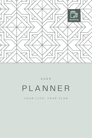 Synchrony 2025 Weekly Planner - Weekly and Monthly Yearly Agenda, January to December 2025, Notes Pages, (8" x 6", Green)