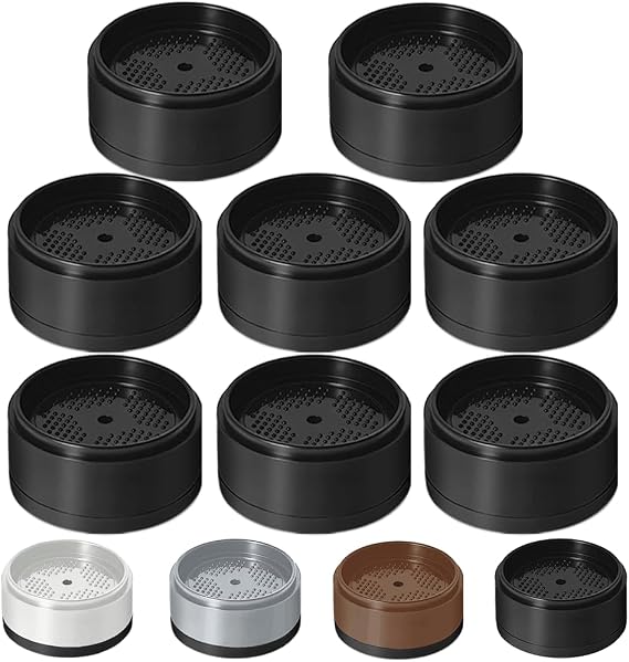 8 Pack Furniture Risers 1 Inch, Adjustable Bed Risers Heavy Duty for Table Desk Couch Chair Sofa Cabinet Bed Legs Dorm, Round Stackable Bed Raisers Blocks Lift Height 1", 2" or 3", Black