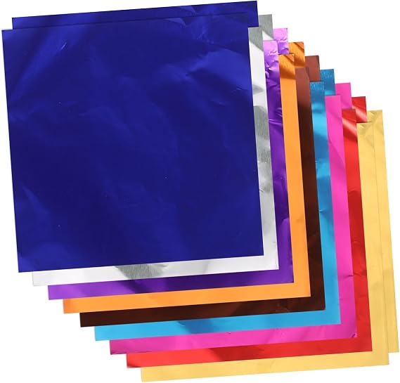 200pcs Candy Foil Wrappers Aluminized Paper Cuttable for Chocolate