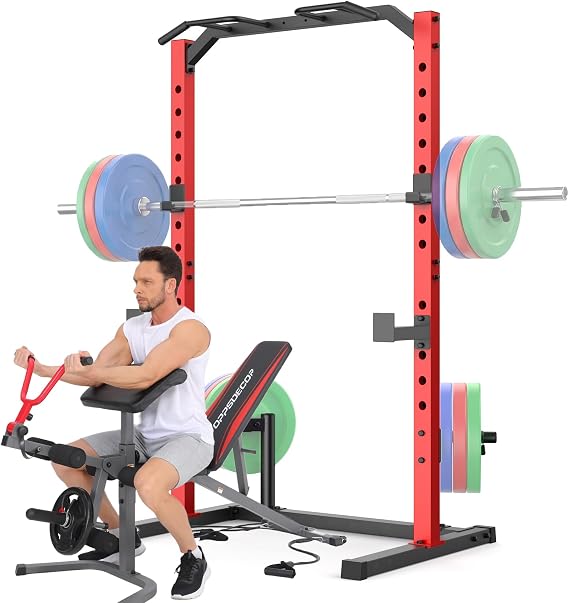OPPSDECOR Power Cage Power Rack, Multi-Functional Weight Cage with More Training Attachments, Heavy-Duty Construction Squat Rack for Home Gym