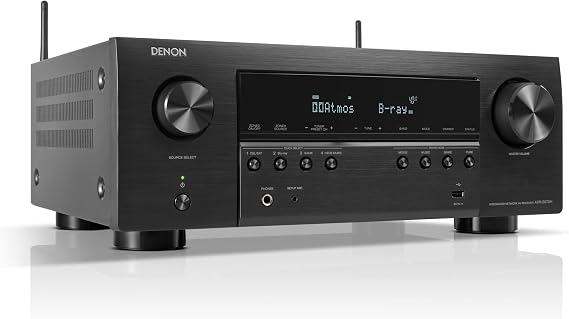 Denon AVR-S970H 7.2-Kanal AV-Receiver HiFi Verstärker mit Dolby Atmos DTS:X 6 HDMI Eingängen und 2 Ausgängen 8K HDMI Bluetooth WLAN AirPlay 2 HEOS Mulitroom Alexa kompatibel