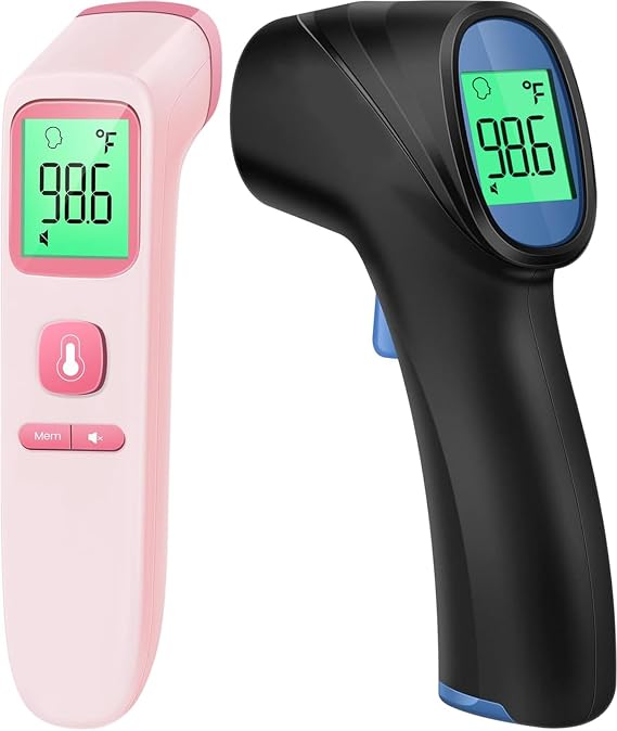 No-Touch Thermometer for Adults and Kids - 202 Pink & 2000 Black