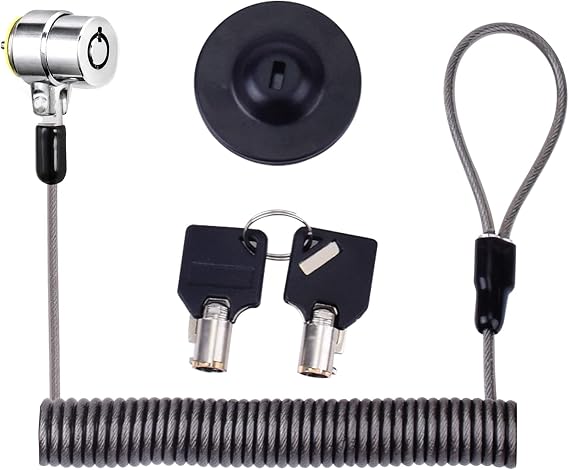 Laptop Cable Lock Hardware Security Cable Lock, Anti Theft Retractable Lock for Tablet Laptop All Other Notebooks and Tablets 2 Keys