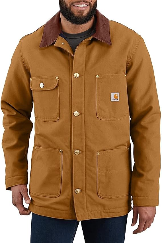 Carhartt Men's Loose Fit Firm Duck Blanket-Lined Chore Coat