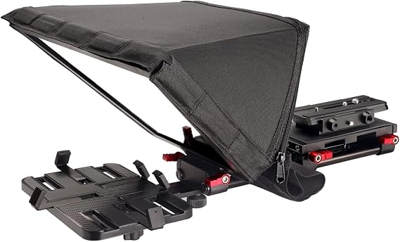 Proaim Universal Teleprompter Kit for Tablet/Smartphone/DSLR Video Cameras. 60:40 Beam Splitter, Quick Release Camera Plate. Sunhood & Cotton Gloves, 1/4" & 3/8" Tripod Threads + Hard Case (P-TP300)