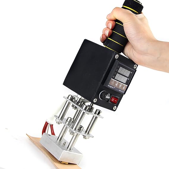 Handheld Hot Stamping Machine, Leather Embossing Machine, with 5-7cm Heating Plate, Digital Temperature Control Up to 400C, for Leather, Wooden Card, Logo Embossing