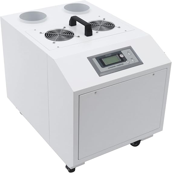Ultrasonic Industrial Humidifier 15kg/h Humidity Automatic Control High-Performance Large Volume Device for Workshop, Warehouse, and Agriculture (Time Control, 110V)