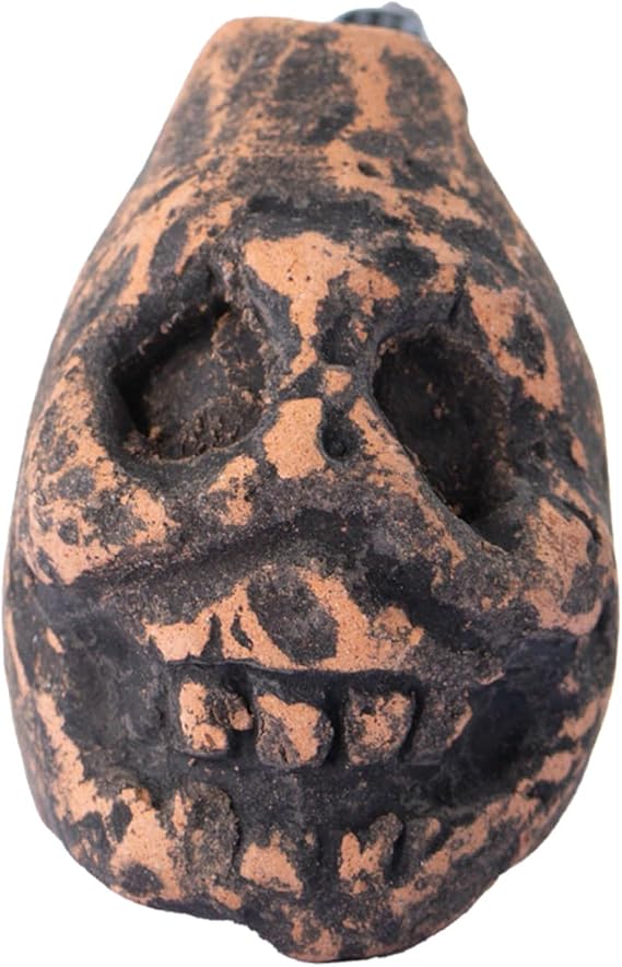 Aztec Death Whistle - Halloween Haunted Cry Artifact, Bone-Tone Ceremonial Horn | Screaming Death Whistle Human Cry Collectible Aztec Skull Art and Decoration for Halloween and Outdoors