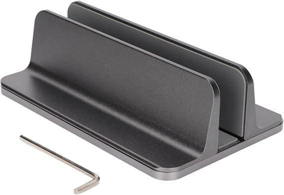 Vertical Laptop Stand, Adjustable Aluminum Alloy Notebook Mount Holder for Home Office Desktop, Foldable Tablet Organizer with Anti - Slip Mat for Laptops 0.6-2.9in
