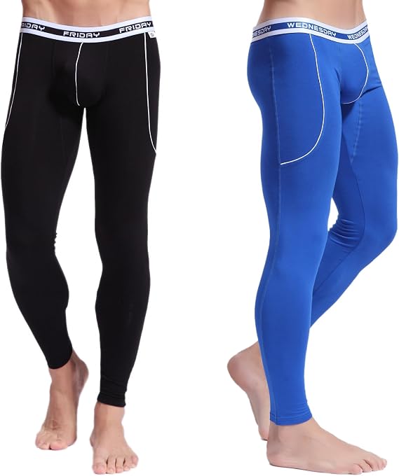 ARCITON Men's Low Rise Leggings Long Johns Thermal Pant