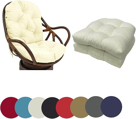 Outdoor Waterproof Chair Cushions Set of 2 19”X19” U-Shaped Patio Garden Replacement Chair Cushions for Dining Room, Kitchen and Office Use(White)