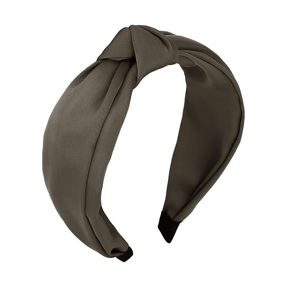 Headband Knotted Wide Headband for Women Top Knot Hair Band Non-slip Head Band Soft Coffee Hair Accessories for Women Girls