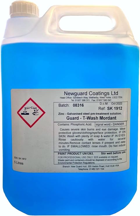 Guard Mordant Solution T Wash For Galvanised Steel Pre Treatment 5 Litre