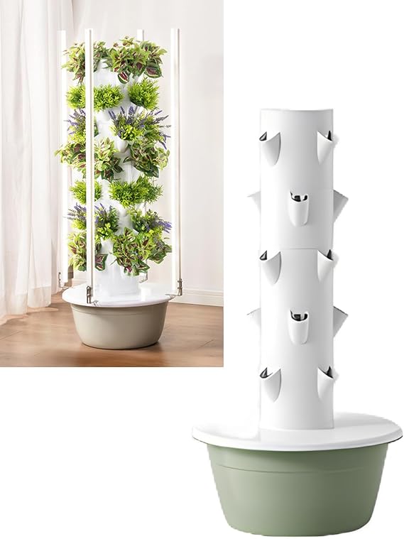 Watermelon Cultivation Kit, Hydroponics, Towers, Hydroponics, Pots, Soilless Cultivation Set, Automatic Water Circulation System, Hydroponic Vegetables, Fruits, Herbs, Flowers, Etc., Home Garden, Indoor, Outdoor, Veranda, Garden, Hydroponics, Tower Growing System, Indoor, Hydroponics, Vertical Cultivation, 5-9 Layers, 20-36 Holes Indoor Hydroponic Cultivation System 5 layers 20 holes with lights