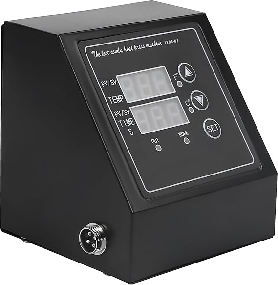 K Type Heat Press Control Box 110V Heat Press Replacement Parts with Time & Temperature LED Display for T-Shirts/Mug/Plate/Cap/Cup