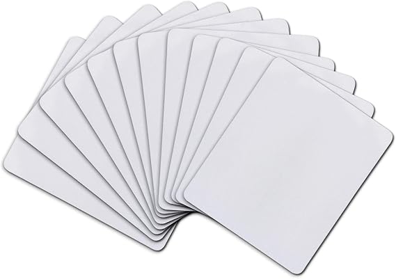 A-SUB Sublimation Mouse Pad Blank, 12 pcs, 24x20x0.2cm | White Mouse Pads for Heat Transfer, for Crafts