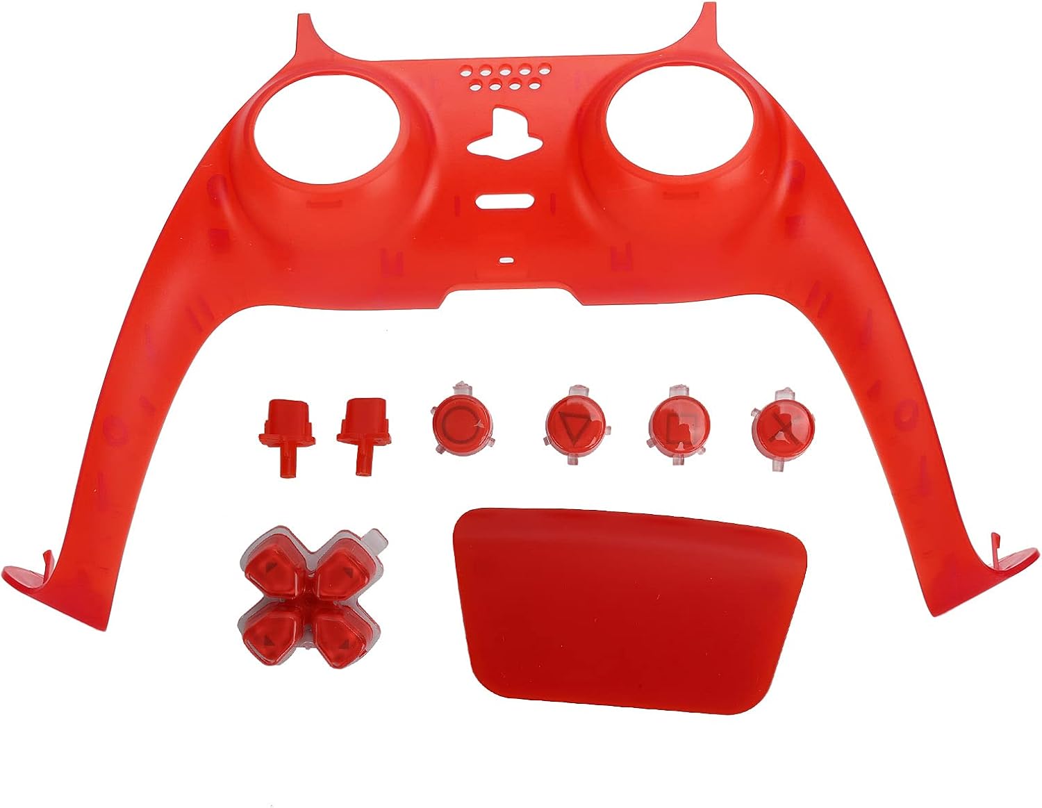 ciciglow Replacement Game Controller Shell, DIY Game Controller Housing Panel Case Cover Kit Decorative Strip Cover with Buttons for PS5 Gamepadred