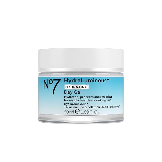No7 HydraLuminous+ Hydrating Day Gel Moisturizer, 1.69 Fl Oz