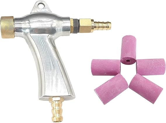 DAZZLEEX Handheld Box Type Sandblasting Gun Sand Blaster Tool Kit W/5 Ceramic Nozzles for Sand Blaster