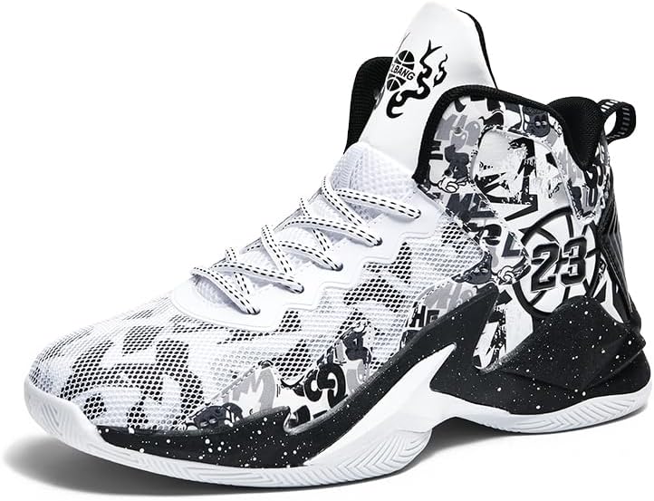 Kids Basketball Shoes, Running Walking Shoes Breathable Comfortable Boys Sneakers for Little/Big Kids