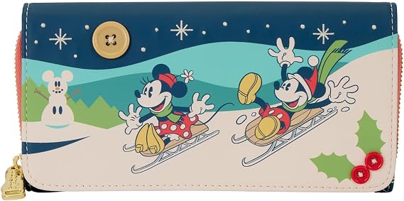 Loungefly Disney Mickey and Minnie Holiday Flap Wallet