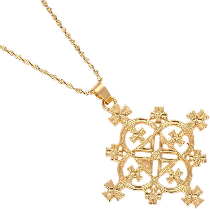Ethiopia Jewelry Big Cross Pendant Gold Filled Jewelry Coptic Cross Pendant