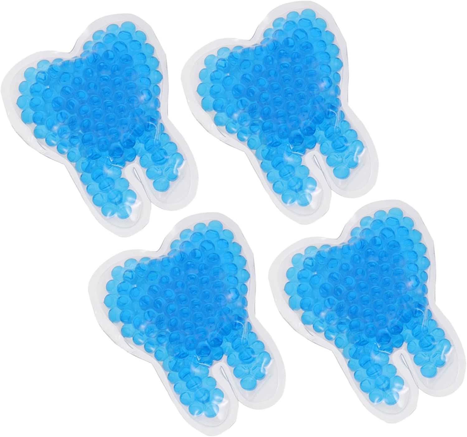 4 Stück pack Zahnförmige Kühlpads aus Pvc und Gel Wiederverwendbare Eisbeutel mit Weichen Abgerundeten Kanten für Zahnpflege und Schmerzlinderung