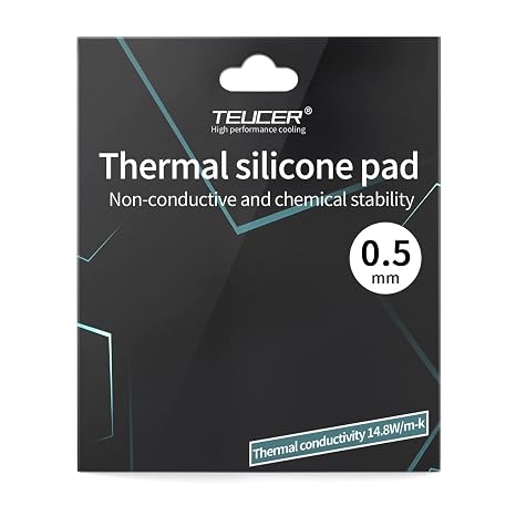 Thermal Pad 14.8 W/mK, 120x120x0.5mm, Non Conductive Heat Resistance High Temperature Resistance, Silicone Thermal Pads for Laptop Heatsink GPU CPU LED Cooler (0.5mm)
