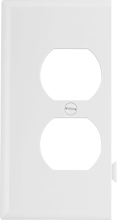 Eaton STE8W Polycarbonate 1-Gang Duplex Receptacle Sectional Mid Size Wall Plate, White