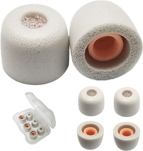 Small Memory Foam Earbuds Tips with Filter Screen, Small Ear Replacement | 3 Pairs Universal Foam Ear Tips for Small Ear Canal, Noise Isolating, Secure Fit, Wireless Earbuds Accessories, Gray
