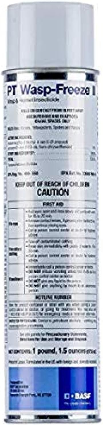 BASF PT Wasp-Freeze Insecticide for Wasp, Hornet, Yellowjacket & Spider Killer, Quick Knockdown Spray, Indoor or Outdoor Use, 17.5 oz