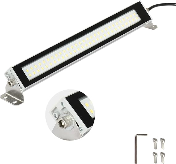 Industrial Machine LED Tube Light 10W 1200LM, 13.8In 6500K DC 24V CNC Machine Work Light IP67 Waterproof LED Explosion Proof Lighting No Plug