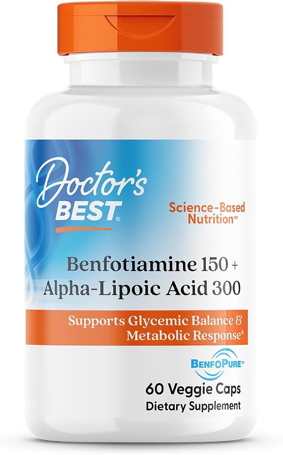 Doctor's Best Benfotiamine Alpha Lipoic Acid (ALA) Supplement, 60 Veg Caps