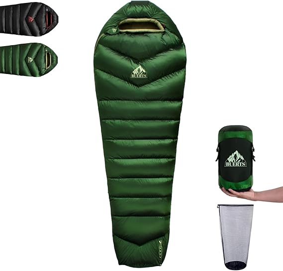 Down Sleeping Bag Winter All-Season Sleeping Bag Outdoor Suitable for Adults and Children Outdoor Camping Hiking with Compression Bag